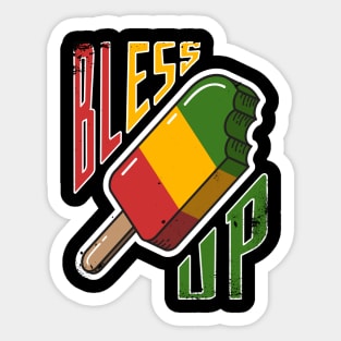 Bless Up, Cool Jamaican Reggae Music Ice cream Sticker